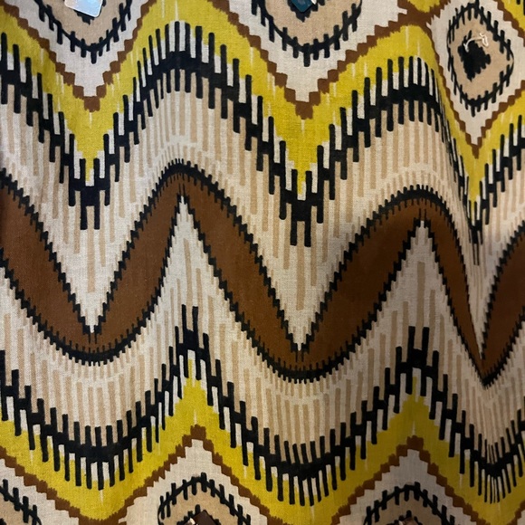 Tori Burch top with mirrored accents, brown and yellow, size 12 - Picture 2 of 5